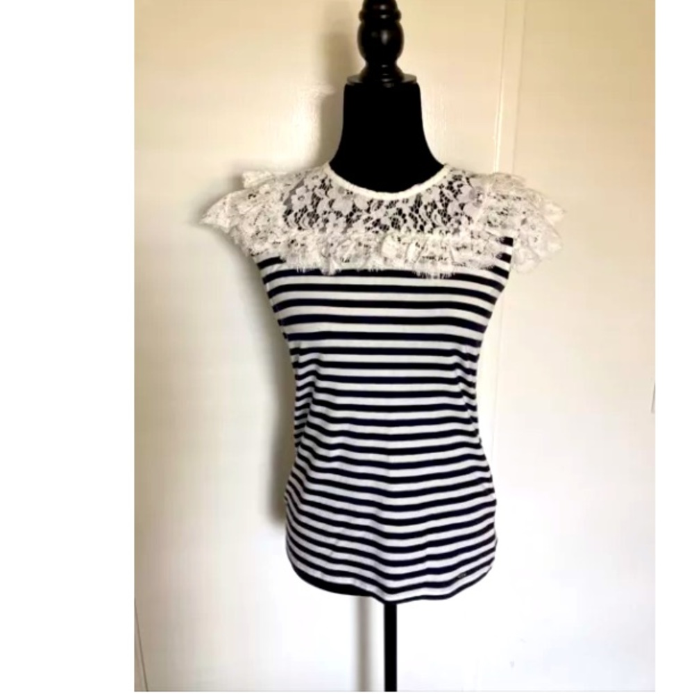 Tommy Hilfiger Ocean Drive Stripes and Lace Top